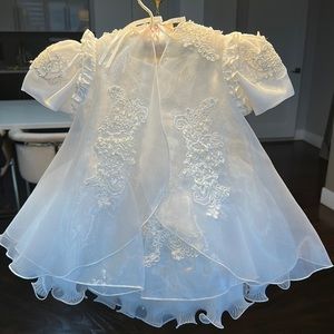 Baby girls’ Custom christening/baptism gown with train